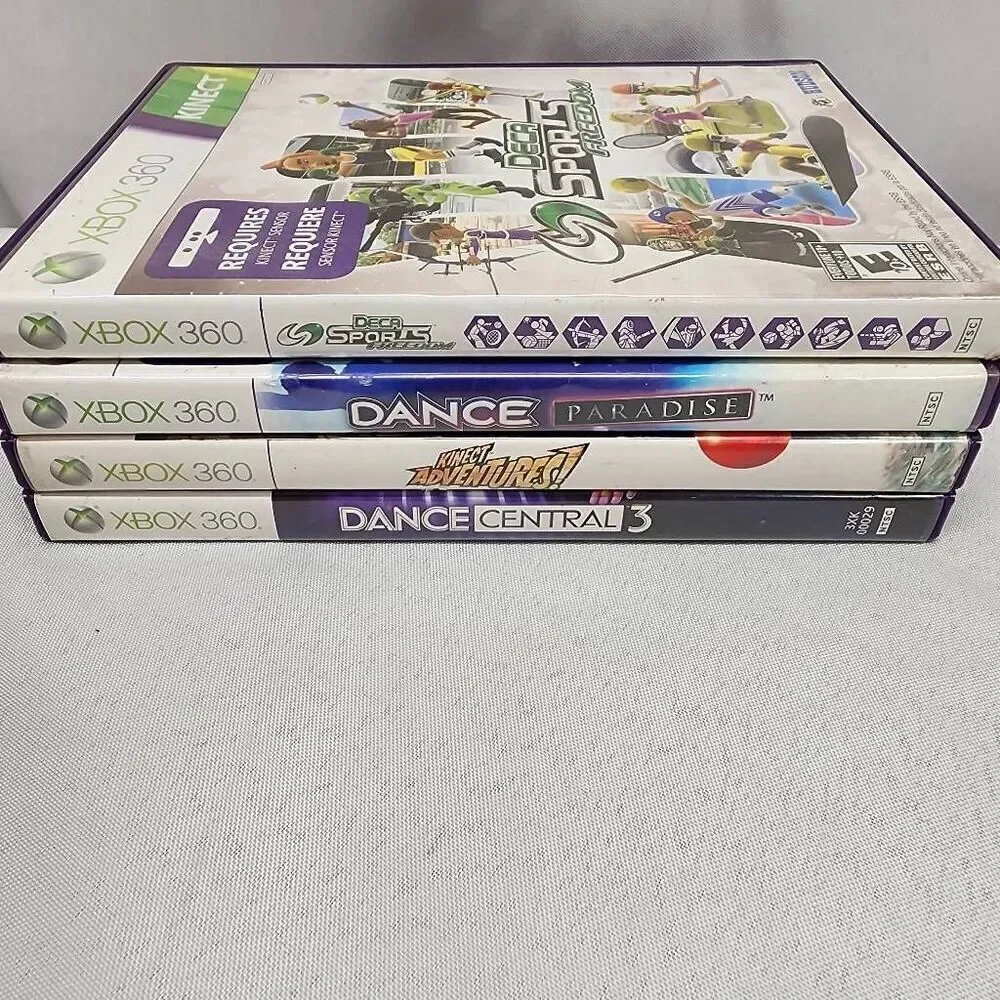 XBOX Kinect Lot of 4 Games Dance Paradise, Kinect Adventures, Dance 3 Untested